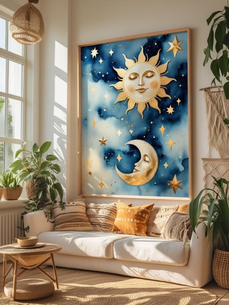 Sun and Moon Motifs living room