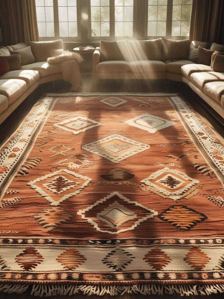 Statement Boho Rug living room