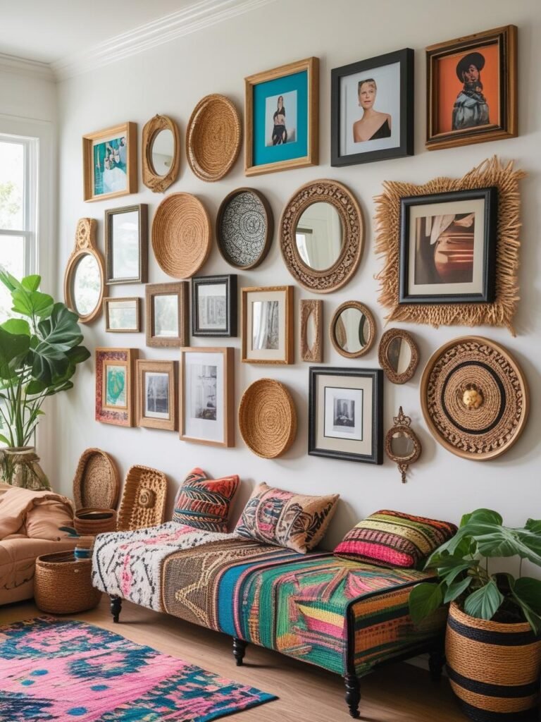 Gallery Wall With Mixed  living room