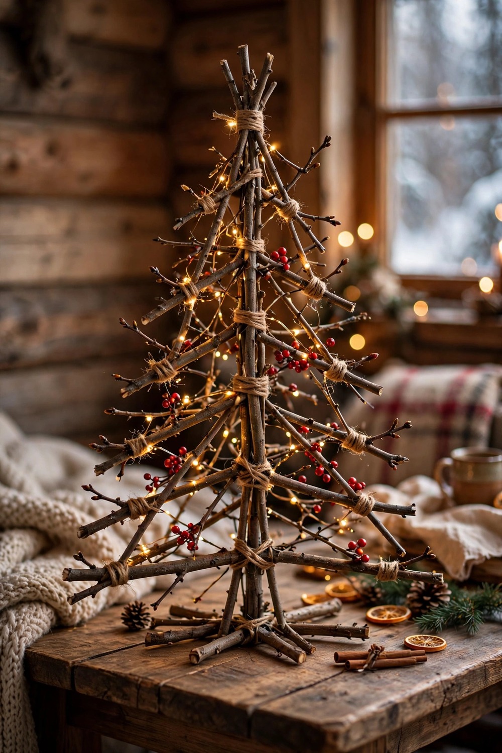 Rustic Twig Christmas Tree