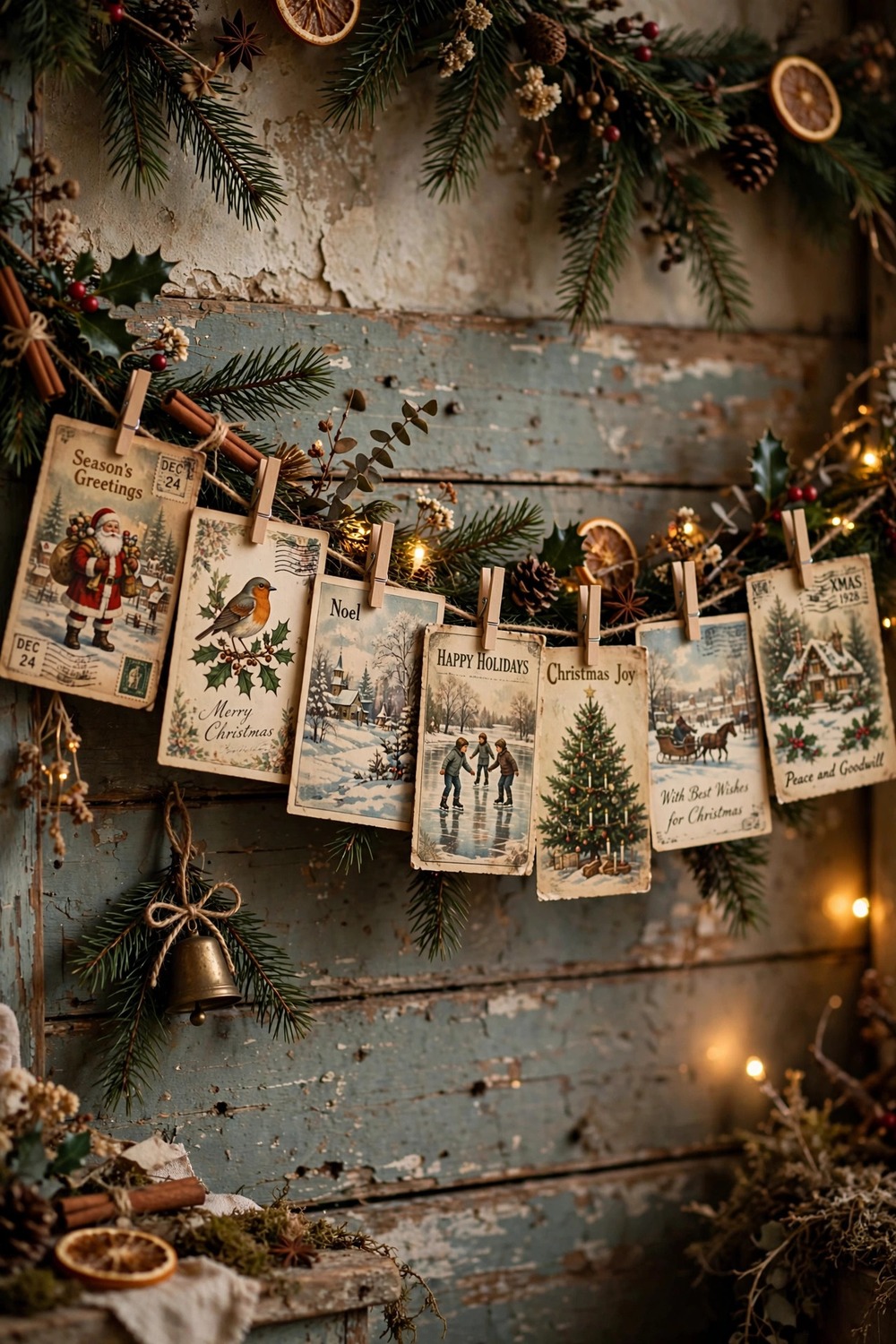 Vintage Postcard Garland